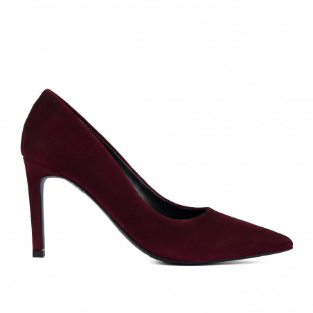 Eleganckie buty damskie 1366 bordo welur