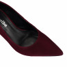 Eleganckie buty damskie 1366 bordo welur