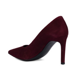 Eleganckie buty damskie 1366 bordo welur