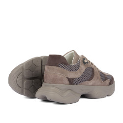 Damskie buty sportowe 6102 zamsz w kolorze piaskowym kombinowany