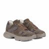 Buty sportowe damskie 6102 piaskowy welur kombinowany 01