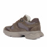 Buty sportowe damskie 6102 piaskowy welur kombinowany 01