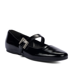 Damskie baleriny 1319 czarny lakier
