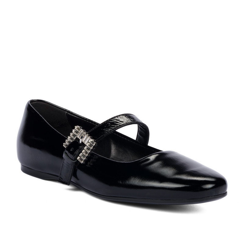 Damskie baleriny 1319 czarny lakier