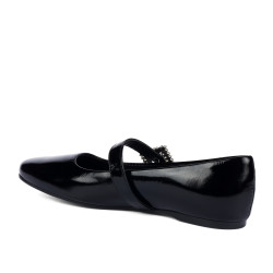 Damskie baleriny 1319 czarny lakier