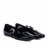 Damskie baleriny 1319 czarny lakier