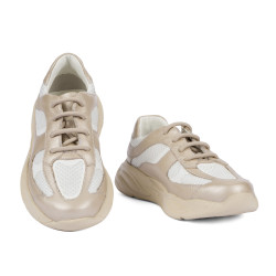 Buty dziecięce 2034 beżowe połączone