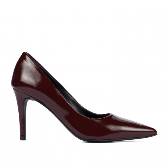 Eleganckie damskie buty 1372 lakier bordo