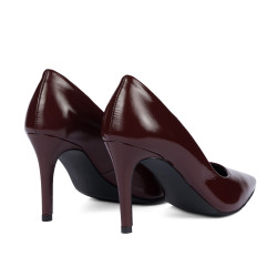 Eleganckie damskie buty 1372 lakier bordo