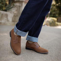 Casualowe buty męskie 9006 camel zamsz lifestyle