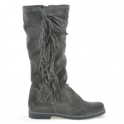 Damskie botki 3243 antracytowy welur