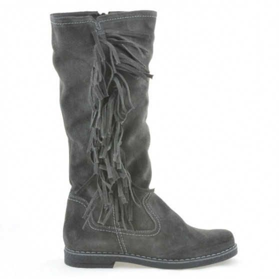 Damskie botki 3243 antracytowy welur