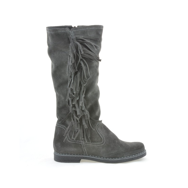 Damskie botki 3243 antracytowy welur