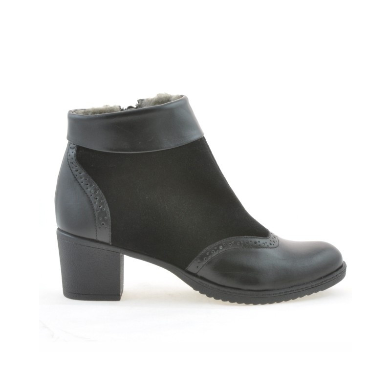 Damskie botki 3240 czarno kombinowane