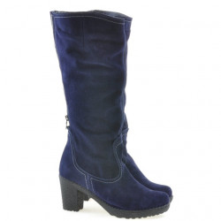 Damskie kozaki 3258 indigo welur