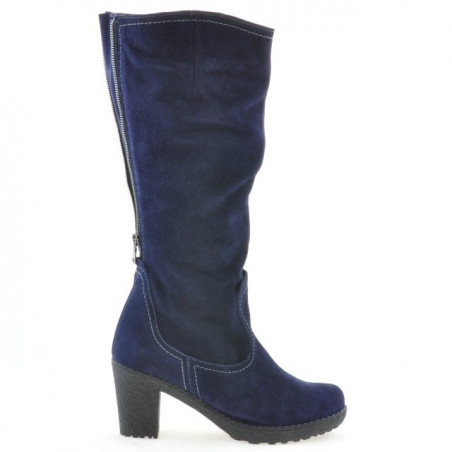 Damskie kozaki 3258 indigo welur