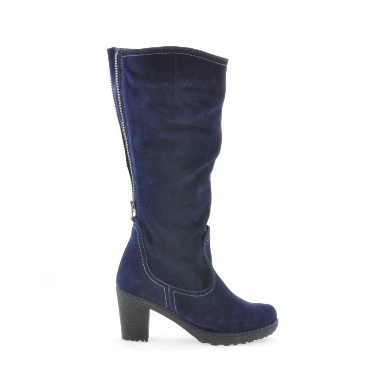 Damskie kozaki 3258 indigo welur
