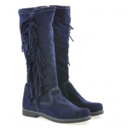Damskie kozaki 3243 indigo welur