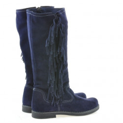 Damskie kozaki 3243 indigo welur
