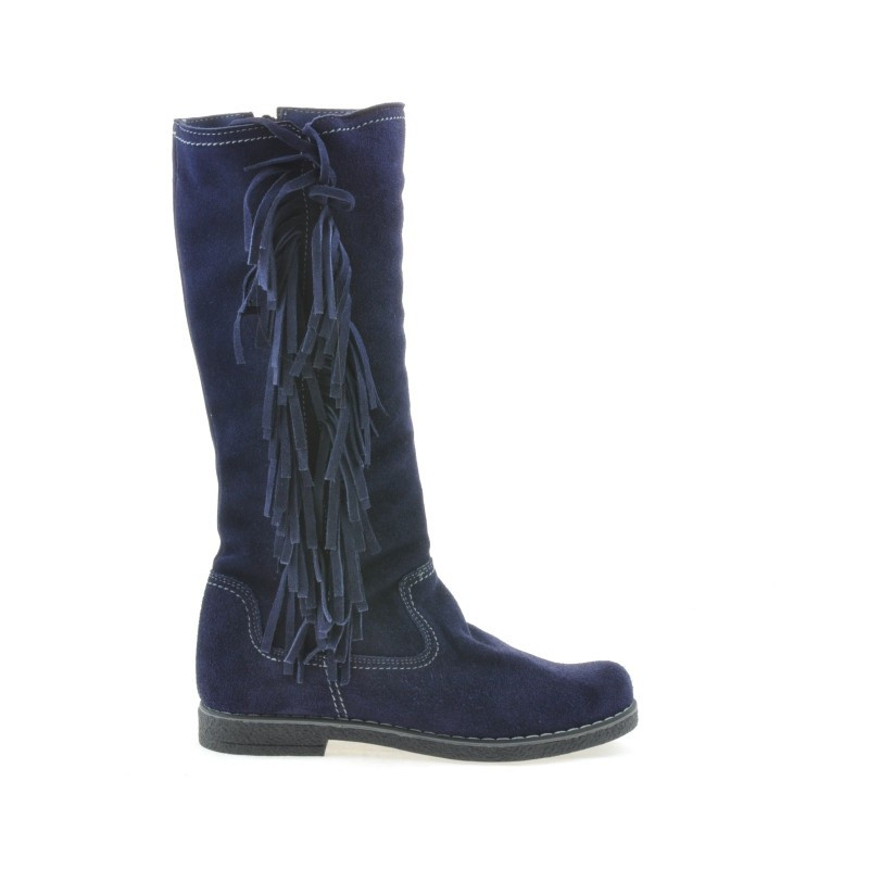 Damskie kozaki 3243 indigo welur