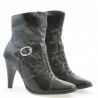 Damskie botki 1102 czarny lakier crep