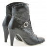 Damskie botki 1102 czarny lakier crep