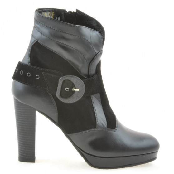 Buty damskie 1126 czarne+czarna antilopa