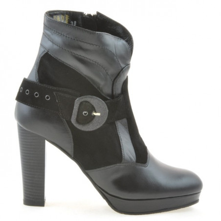 Buty damskie 1126 czarne+czarna antilopa