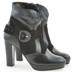 Buty damskie 1126 czarne+czarna antilopa
