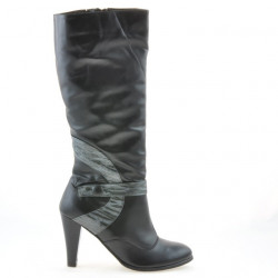 Damskie kozaki 1119 czarne+szare