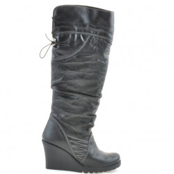 Damskie kozaki 226 czarne+czarny crep