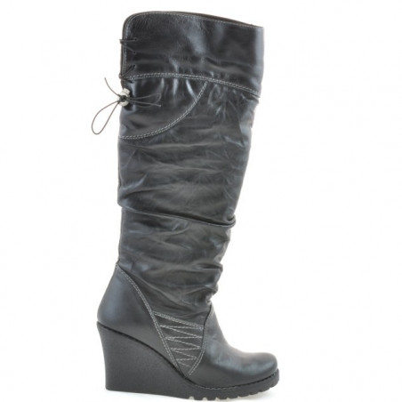 Damskie kozaki 226 czarne+czarny crep