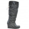 Damskie kozaki 226 czarne+czarny crep