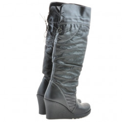 Damskie kozaki 226 czarne+czarny crep