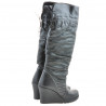 Damskie kozaki 226 czarne+czarny crep