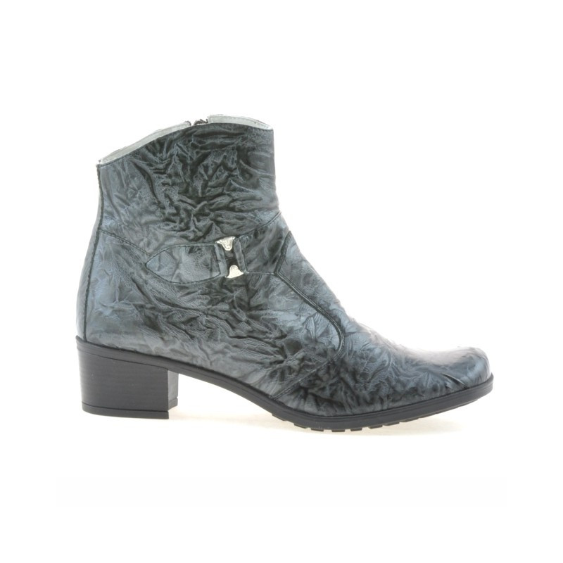 Szare lakierowane damskie buty 232 crep