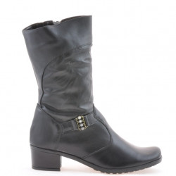 Damskie kozaki 261 czarne+czarny crepe