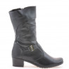 Damskie kozaki 261 czarne+czarny crepe