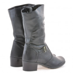 Damskie kozaki 261 czarne+czarny crepe