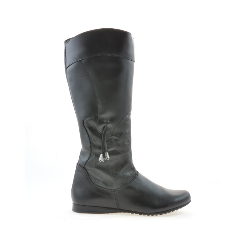 Damskie kozaki 245 czarne+czarny crep