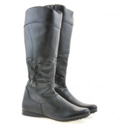Damskie kozaki 245 czarne+czarny crep