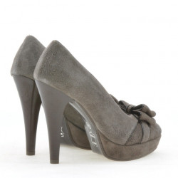 Eleganckie buty damskie 1095 cappuccino antylopa