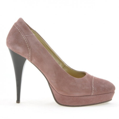 Eleganckie damskie buty 1082 różowa antilopa
