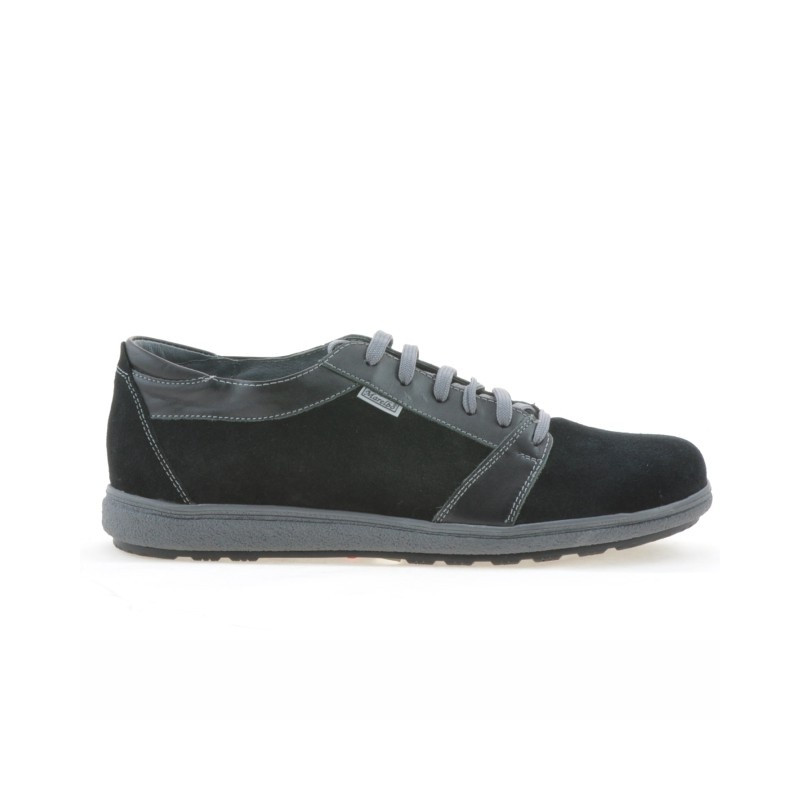 Męskie buty sportowe 723 czarne + czarny zamsz
