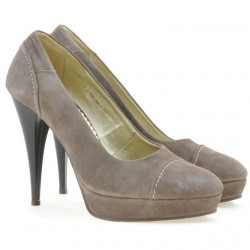 Eleganckie damskie buty 1082 cappuccino zamszowe