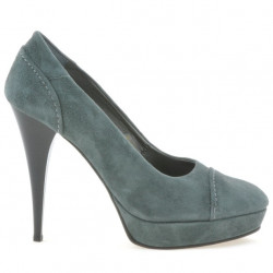 Eleganckie buty damskie 1082 szare zamszowe