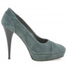 Eleganckie buty damskie 1082 szare zamszowe