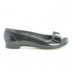 Czarne lakierowane baleriny damskie 633