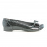 Czarne lakierowane baleriny damskie 633