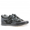 Buty sportowe męskie 712 lakierowane czarne + czarny welur